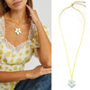 Wholesale Ceramic Pearl Star Pendant Necklace With Electroplating For Women Minimalist Style Water Wave Chain