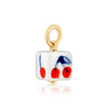 Wholesale Ceramic Pendant Necklace With Cherry Bird Redcrowned Crane Pattern Gold Electroplated For Women