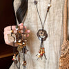 Wholesale Ceramic Pendant Necklace With Wooden Beads Handmade Retro Style Geometric And Flower Pattern For Women