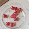Wholesale Cherry Petal And Cherry Fruit Stud Earrings Made Of Alloy With Dripping Oil