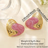 Wholesale Chic Style Stainless Steel Heartshaped Dripping Oil Earrings For Women