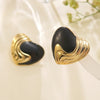 Wholesale Chic Style Stainless Steel Heartshaped Dripping Oil Earrings For Women