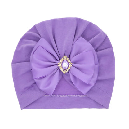 Wholesale Children'S Solid Color Big Bow Rhinestone Hedging Hat Nihaojewelry