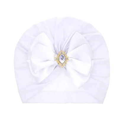 Wholesale Children'S Solid Color Big Bow Rhinestone Hedging Hat Nihaojewelry