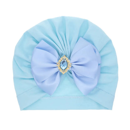 Wholesale Children'S Solid Color Big Bow Rhinestone Hedging Hat Nihaojewelry