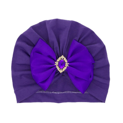 Wholesale Children'S Solid Color Big Bow Rhinestone Hedging Hat Nihaojewelry