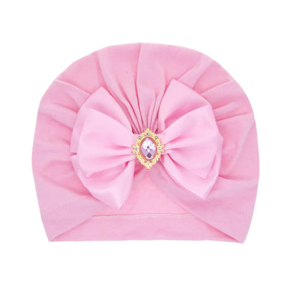 Wholesale Children'S Solid Color Big Bow Rhinestone Hedging Hat Nihaojewelry