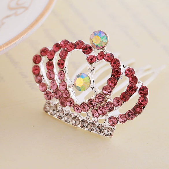Wholesale Children's Alloy Crown Hair Comb Hair Accessories With Electroplating Process