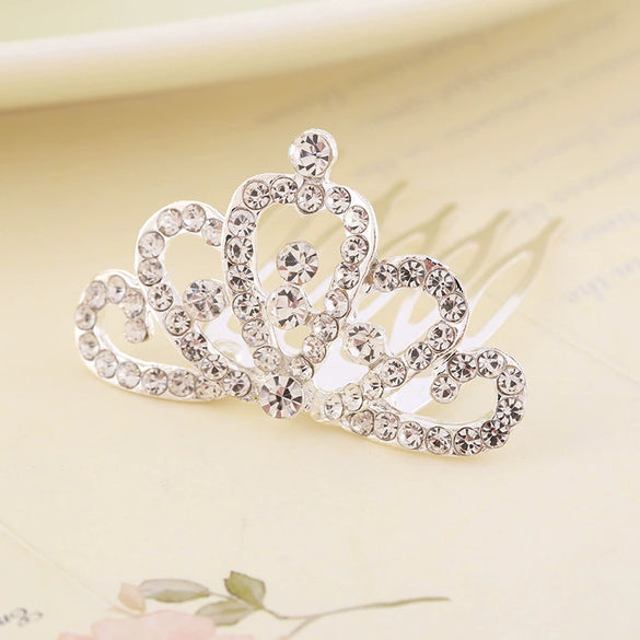 Wholesale Children's Alloy Crown Hair Comb Hair Accessories With Electroplating Process