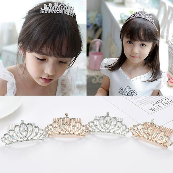 Wholesale Children's Alloy Hair Comb Insert Comb With The Crown Styling And Electroplating Treatment