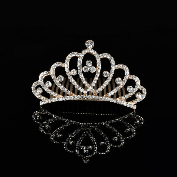 Wholesale Children's Alloy Hair Comb Insert Comb With The Crown Styling And Electroplating Treatment