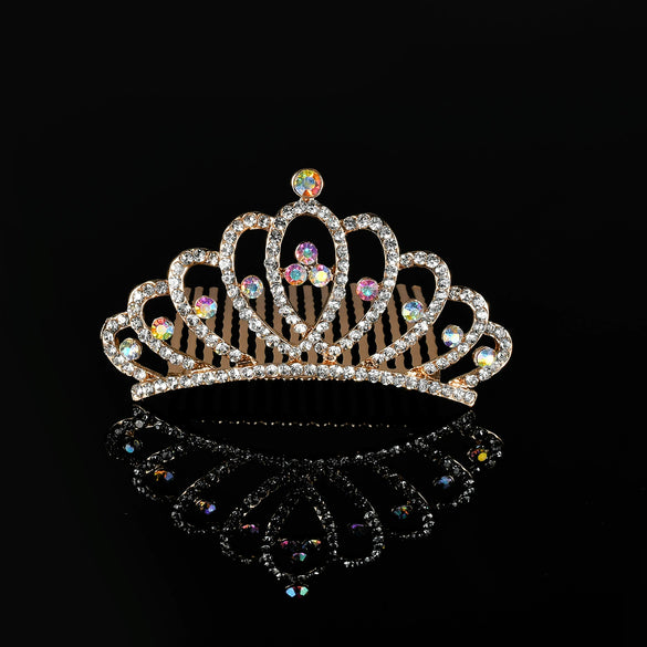 Wholesale Children's Alloy Hair Comb Insert Comb With The Crown Styling And Electroplating Treatment