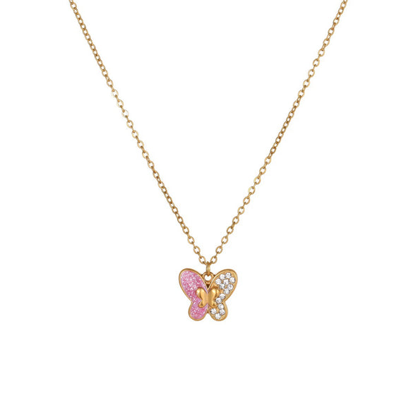 Wholesale Children's And Women's Stainless Steel Titanium Steel Jewelry Set With Heart Drop Bell Patterns Electroplated