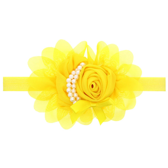 Wholesale Children's Cloth Hair Band With Pearl Flower Pattern Handmade