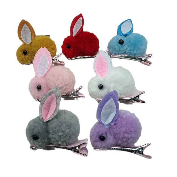 Wholesale Children's Cloth Handmade Rabbit Hair Clip Hair Accessories