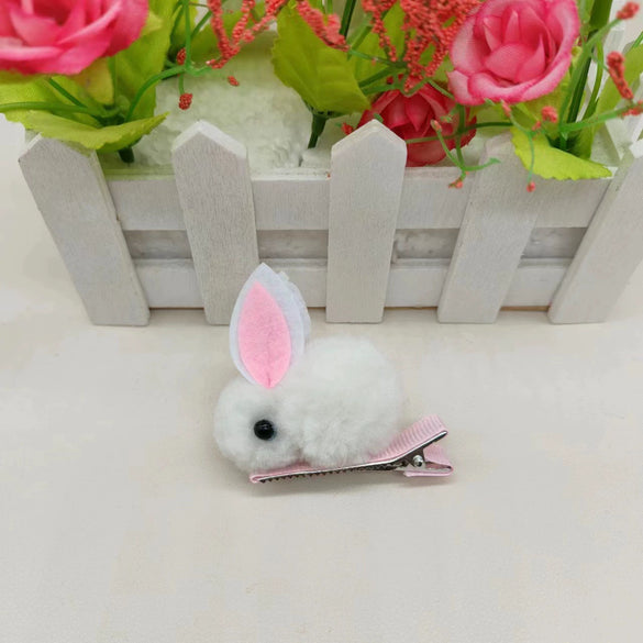 Wholesale Children's Cloth Handmade Rabbit Hair Clip Hair Accessories