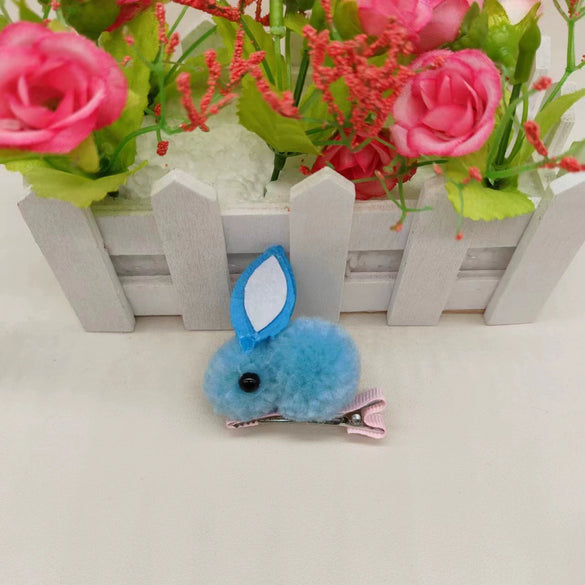 Wholesale Children's Cloth Handmade Rabbit Hair Clip Hair Accessories