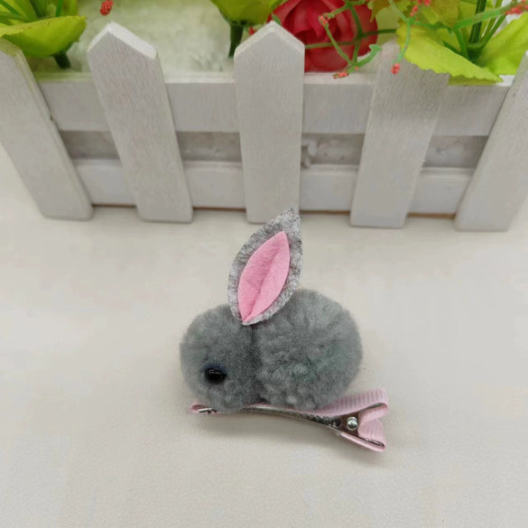 Wholesale Children's Cloth Handmade Rabbit Hair Clip Hair Accessories