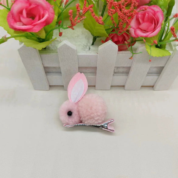 Wholesale Children's Cloth Handmade Rabbit Hair Clip Hair Accessories