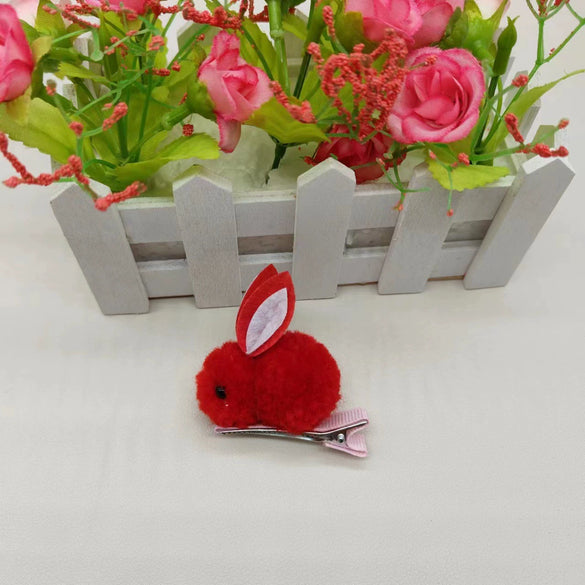 Wholesale Children's Cloth Handmade Rabbit Hair Clip Hair Accessories
