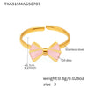 Wholesale Children's Jewelry Ferris Wheel Pink Oil Dripping Bow Heart Stainless Steel Titanium Steel Chain Electroplated Necklace Bracelet Anklet Ring Earrings Set