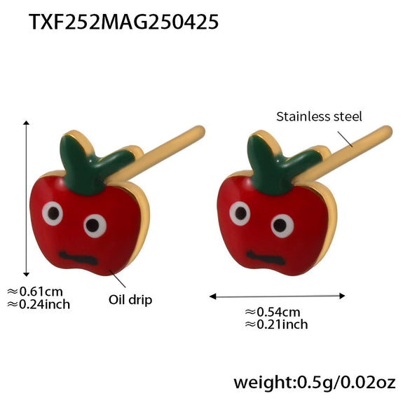 Wholesale Children's Jewelry Set With Ferris Wheel And Red Apple Pendant Made Of Titanium Steel And Stainless Steel Electroplated
