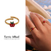 Wholesale Children's Jewelry Set With Ferris Wheel And Red Apple Pendant Made Of Titanium Steel And Stainless Steel Electroplated