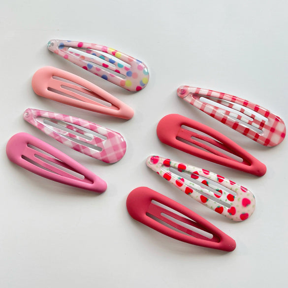 Wholesale Children's Metal Bb Clip Hair Accessories With Frosted Rubber Paint And Epoxy Printing Floral Fruit Design