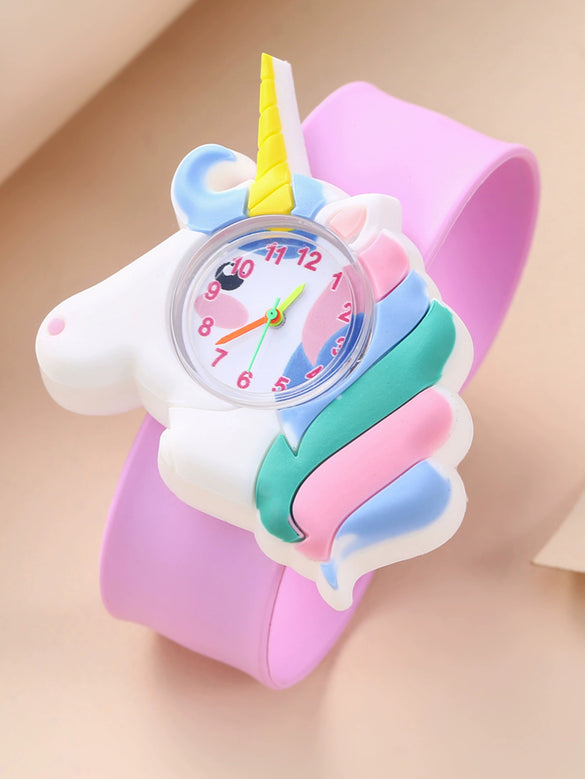 Wholesale Children's Silicone Cartoon Style Multi Style Watch Bracelet Necklace Hairpin Ring Set With Round Dial