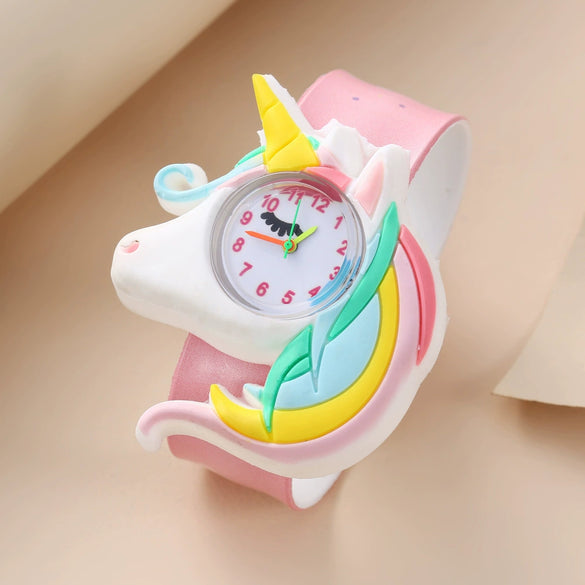 Wholesale Children's Silicone Cartoon Style Multi Style Watch Bracelet Necklace Hairpin Ring Set With Round Dial
