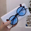 Wholesale Children's Sunglasses Plastic Frame Round Frame With Cute Bear Ears Cartoon Design