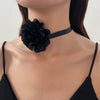 Wholesale Choker Necklace Retro Rose Flower Style Alloy Pendant Flannel Chain Cloth Material