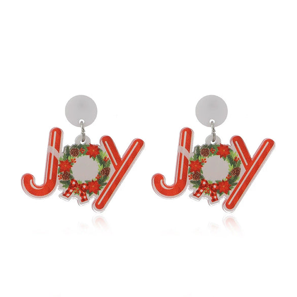 Wholesale Christmas Acrylic Geometric Decorative Earrings For Women