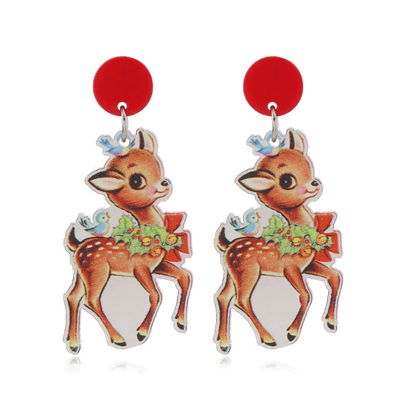 Wholesale Christmas Acrylic Geometric Decorative Earrings For Women
