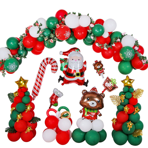 Wholesale Christmas Aluminum Foil And Latex Balloon Set Round Decorative Balloons For Party Scene Decoration
