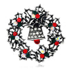 Wholesale Christmas Bell Alloy Rhinestone Encrusted Retro Brooch For Women