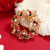 Wholesale Christmas Bell Alloy Rhinestone Encrusted Retro Brooch For Women