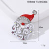 Wholesale Christmas Brooches For Women Alloy Snowflake Snowman Tree And Boot Pins With Diamond Accents