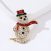 Wholesale Christmas Brooches For Women Alloy Snowflake Snowman Tree And Boot Pins With Diamond Accents