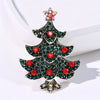 Wholesale Christmas Brooches For Women Alloy Snowflake Snowman Tree And Boot Pins With Diamond Accents