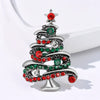 Wholesale Christmas Brooches For Women Alloy Snowflake Snowman Tree And Boot Pins With Diamond Accents