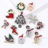 Wholesale Christmas Brooches For Women Alloy Snowflake Snowman Tree And Boot Pins With Diamond Accents