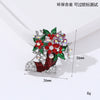 Wholesale Christmas Brooches For Women Alloy Snowflake Snowman Tree And Boot Pins With Diamond Accents