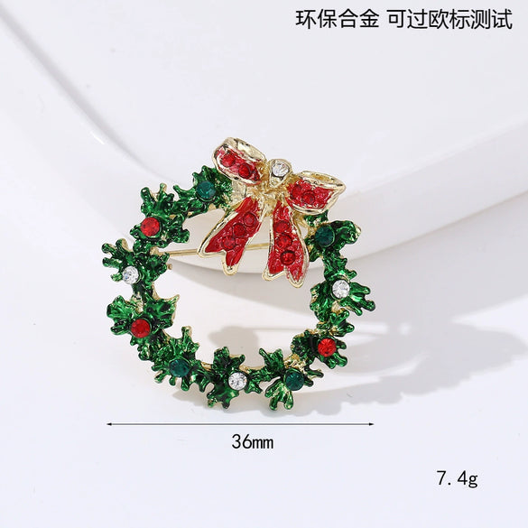 Wholesale Christmas Brooches For Women Alloy Snowflake Snowman Tree And Boot Pins With Diamond Accents