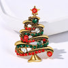 Wholesale Christmas Brooches For Women Alloy Snowflake Snowman Tree And Boot Pins With Diamond Accents