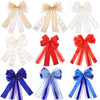 Wholesale Christmas Decorations Polyester Handmade Mesh Bow Pendant For Christmas Tree Arrangement And Gift Decoration