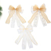 Wholesale Christmas Decorations Polyester Handmade Mesh Bow Pendant For Christmas Tree Arrangement And Gift Decoration