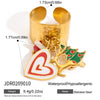 Wholesale Christmas Geometric Oil Drop Pendant Adjustable Stainless Steel Ring Hand Jewelry With Electroplating For Unisex
