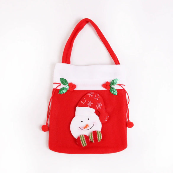Wholesale Christmas Gift Bag Non Woven With Santa Claus Snowman Elk Bear Candy Fruit Patterns