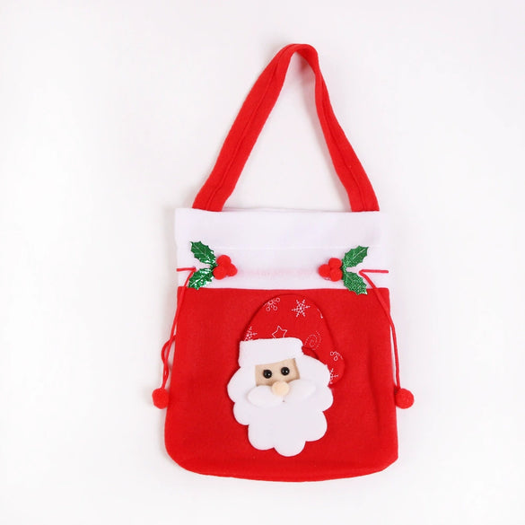 Wholesale Christmas Gift Bag Non Woven With Santa Claus Snowman Elk Bear Candy Fruit Patterns